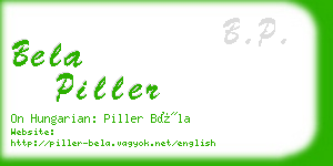 bela piller business card